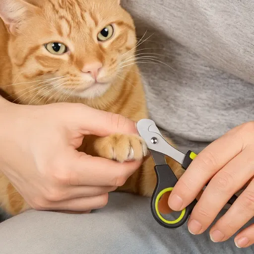 kedi tırnağı ne ile kesilir gösteren kedinin tırnakları kesiliyor