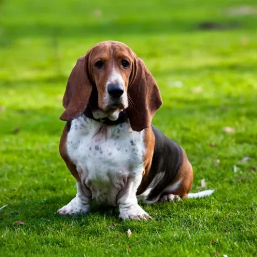 uzun kulaklı bir köpek türü olan basset hund görseli
