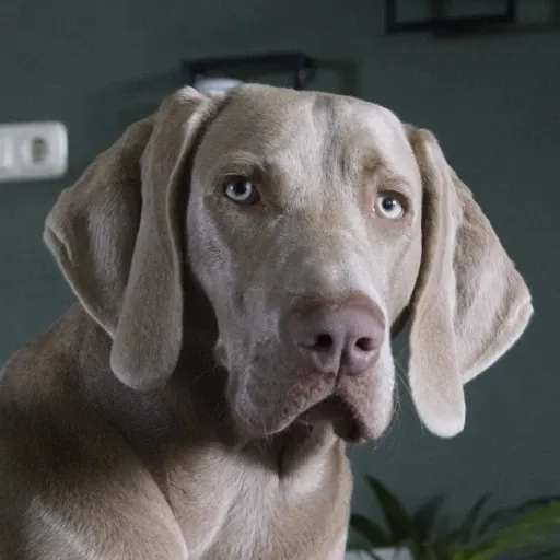 uzun kulaklı bir köpek türü olan weimaraner görseli