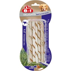 8in1 Delights Twisted Sticks Biftekli Burgu Köpek Ödül Kemiği 10'lu 55 gr - 8in1