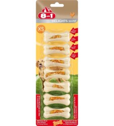 8in1 Delights Strong Tavuklu Köpek Ödül Kemiği XS 7'li 140 gr - 8in1
