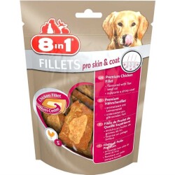 8in1 Fillets Pro Skin Keten Tohumu Yağlı Tavuklu Köpek Ödül Maması S 80 gr - 8in1