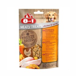 8in1 Meaty Treats Freeze Dried Tavuklu ve Havuçlu Kurutulmuş Tahılsız Köpek Ödülü 50 Gr - 8in1