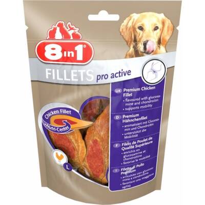 8in1 Poch Fillets Pro Active Tavuklu Glikozamin Katkılı Köpek Ödülü 80 gr - 1