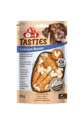 8in1 Tasties Calcium Bones Tavuk Sargılı Köpek Ödülü 85 gr - 1