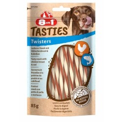 8in1 Tasties Twister Tavuk ve Balıklı Köpek Ödülü 85 gr - 8in1