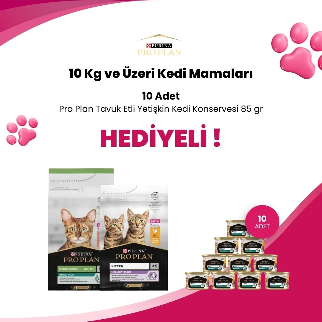 Pro Plan 10 Kg ve Üzeri Kedi Mamalarına 250 TL Sepette İndirim