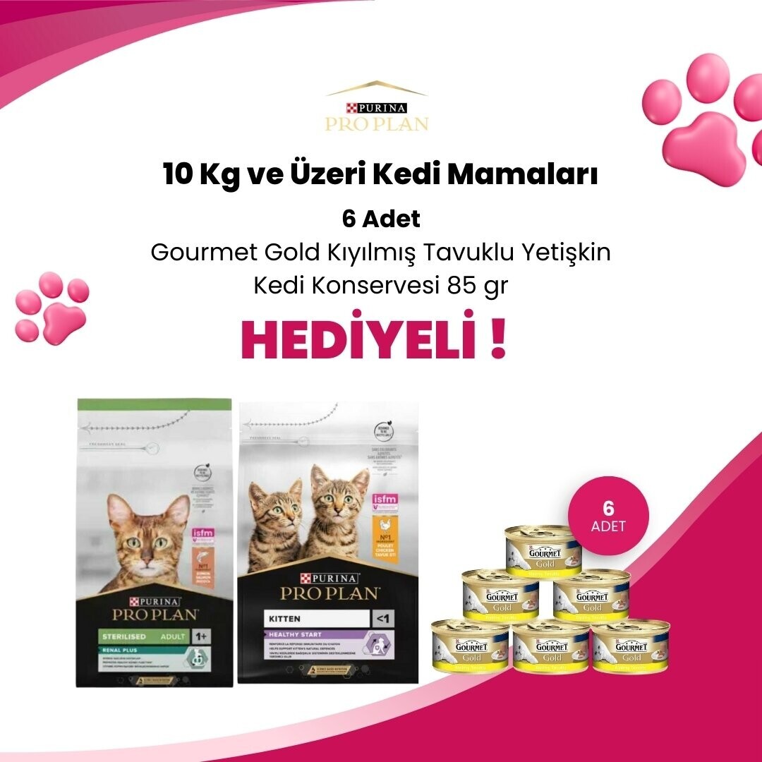 Pro Plan 10 Kg ve Üzeri Kedi Mamalarına 250 TL Sepette İndirim