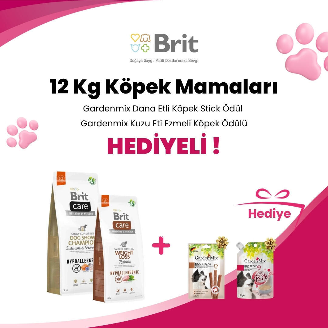 Brit Care 12 Kg Köpek Mamalarına Profine Snack Ördekli Köpek Ödülü 80 gr Hediye