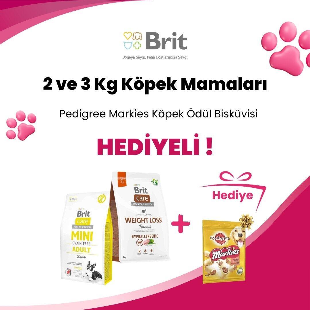 Brit Care 2 ve 3 Kg Köpek Mamalarına Pedigree Markies Köpek Ödül Bisküvisi 150 gr Hediye