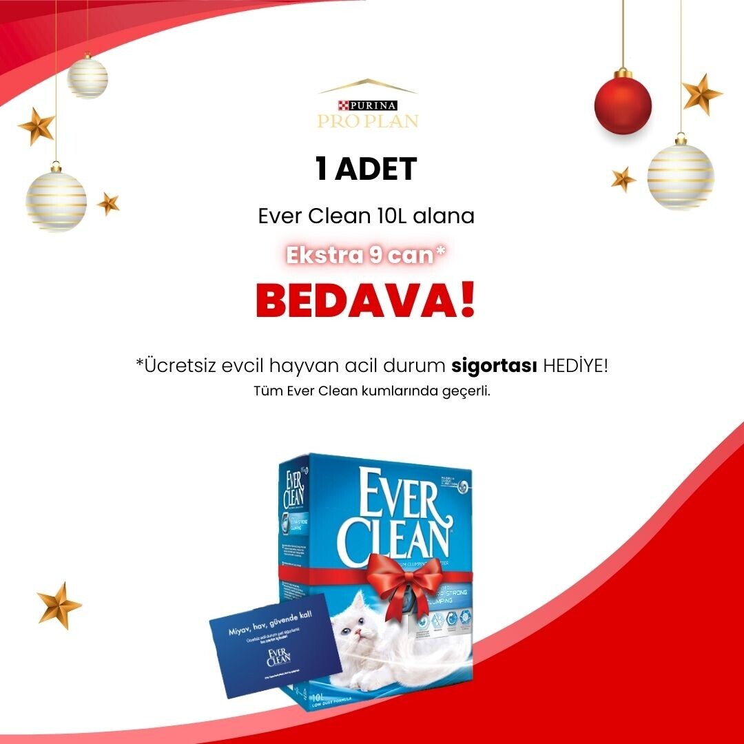 Ever Clean 1 adet 10 Lt Kedi Kumu Alana Evcil Hayvan Sigortası Hediye