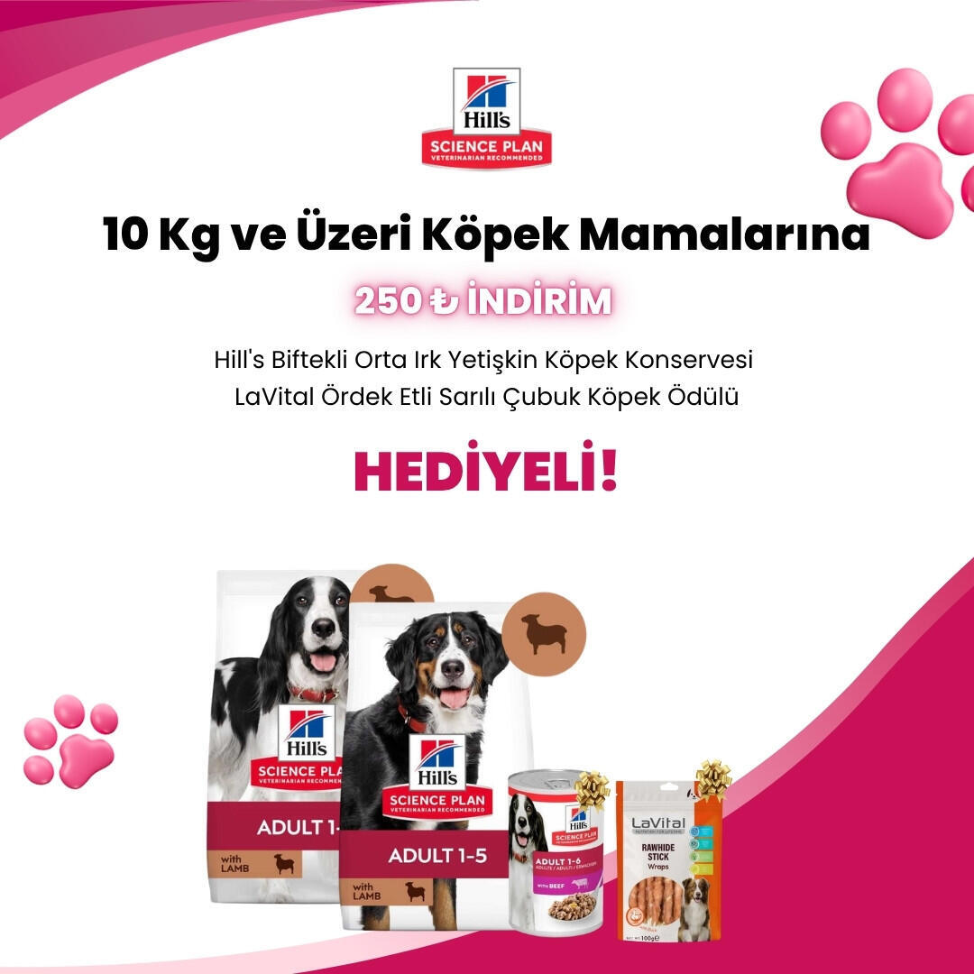 Hill’s Science Plan 10 Kg ve Üstü Köpek Mamalarına 200 TL Sepet İndirimi