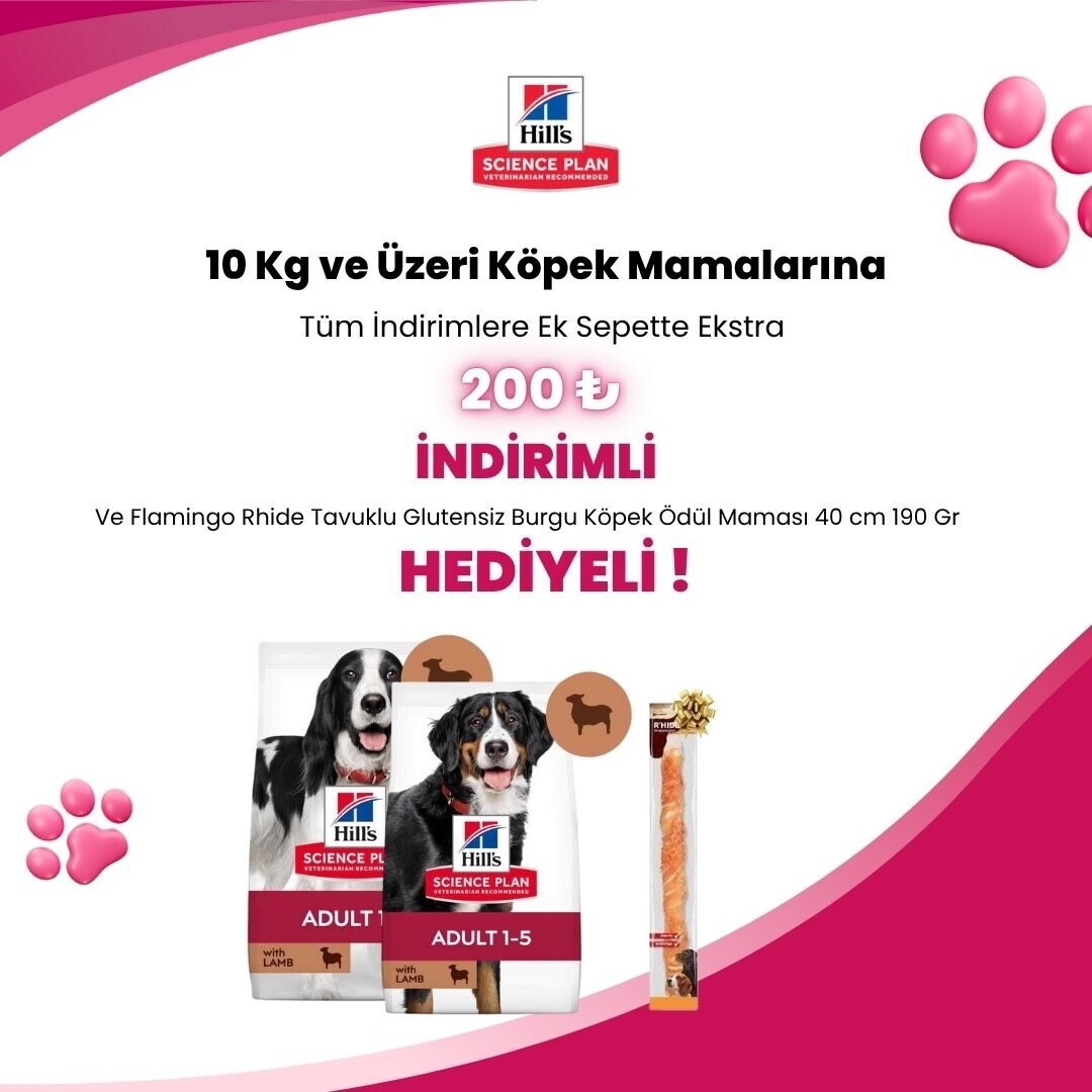 Hill’s Science Plan 10 Kg ve Üstü Köpek Mamalarına 200 TL Sepet İndirimi