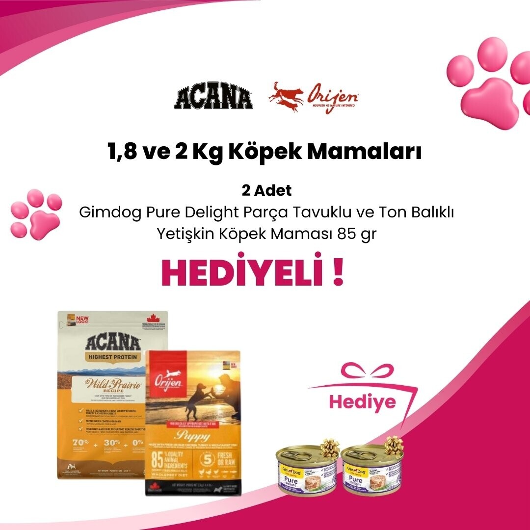 Acana 1,8 ve 2 Kg Köpek Mamalarına Proone Köpekler İçin Çilek Özlü Şampuan 400 ml Hediye