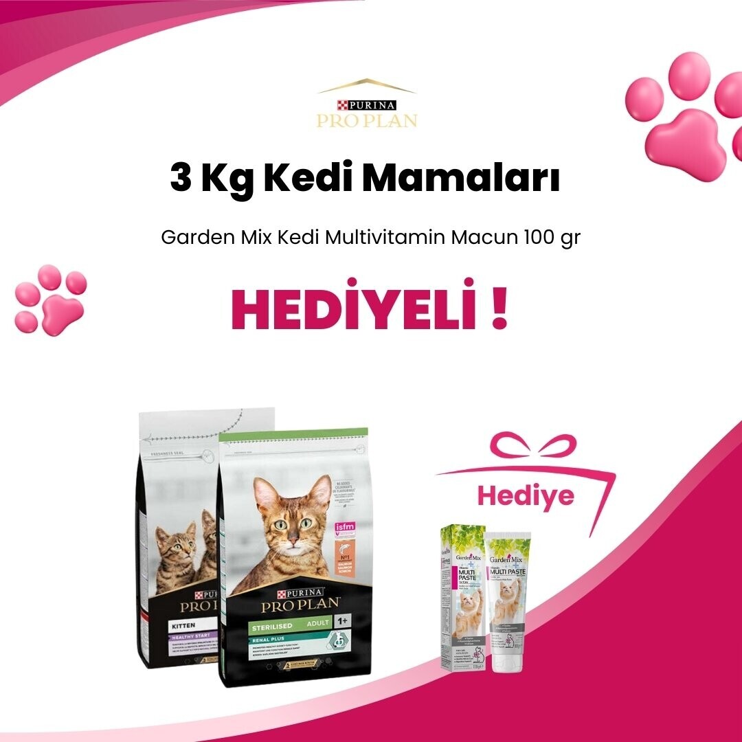 Pro Plan 3 Kg Kedi Mamalarına 2 Adet Pro Plan Feline Hydra Care Kedi Sıvı Destek Maması 85 gr Hediye