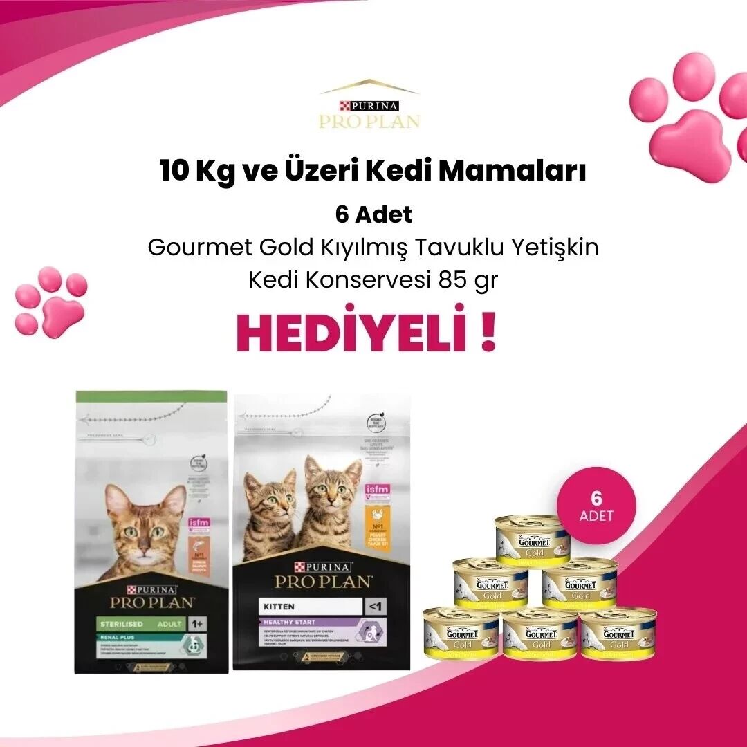 Pro Plan 10 KG Kedi Mamaları Konserve Hediyeli
