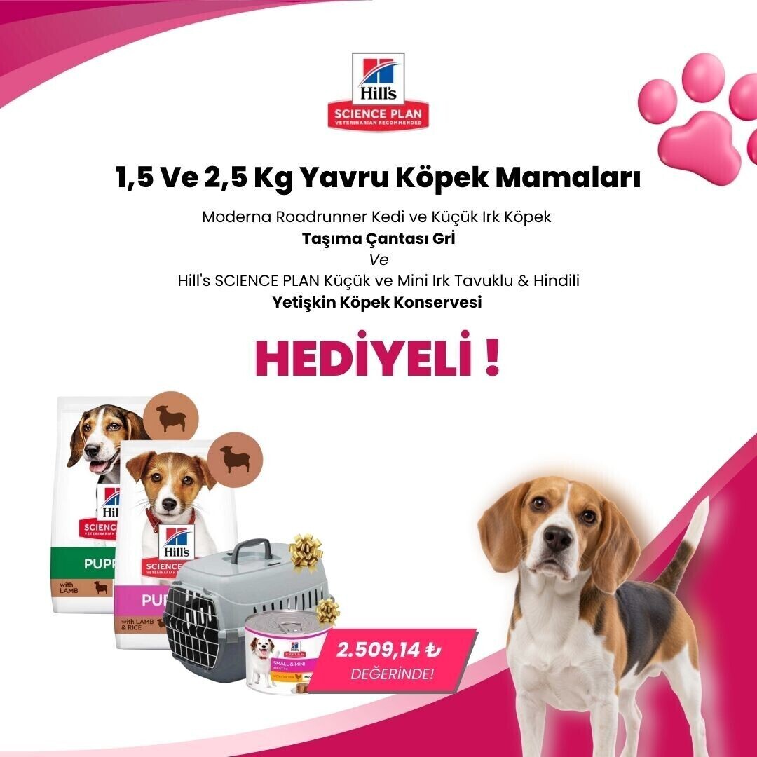 Hill Yavru Köpek Mamaları Çanta Hediyeli