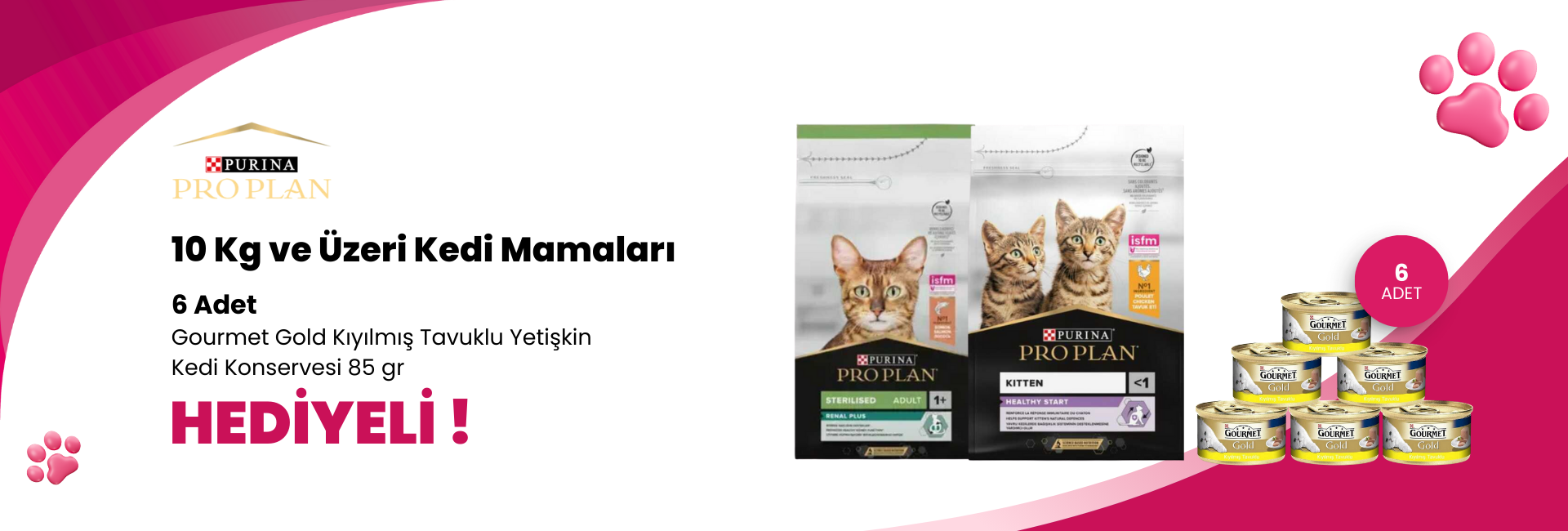 Pro Plan 10 Kg ve Üzeri Kedi Mamalarına 250 TL Sepette İndirim