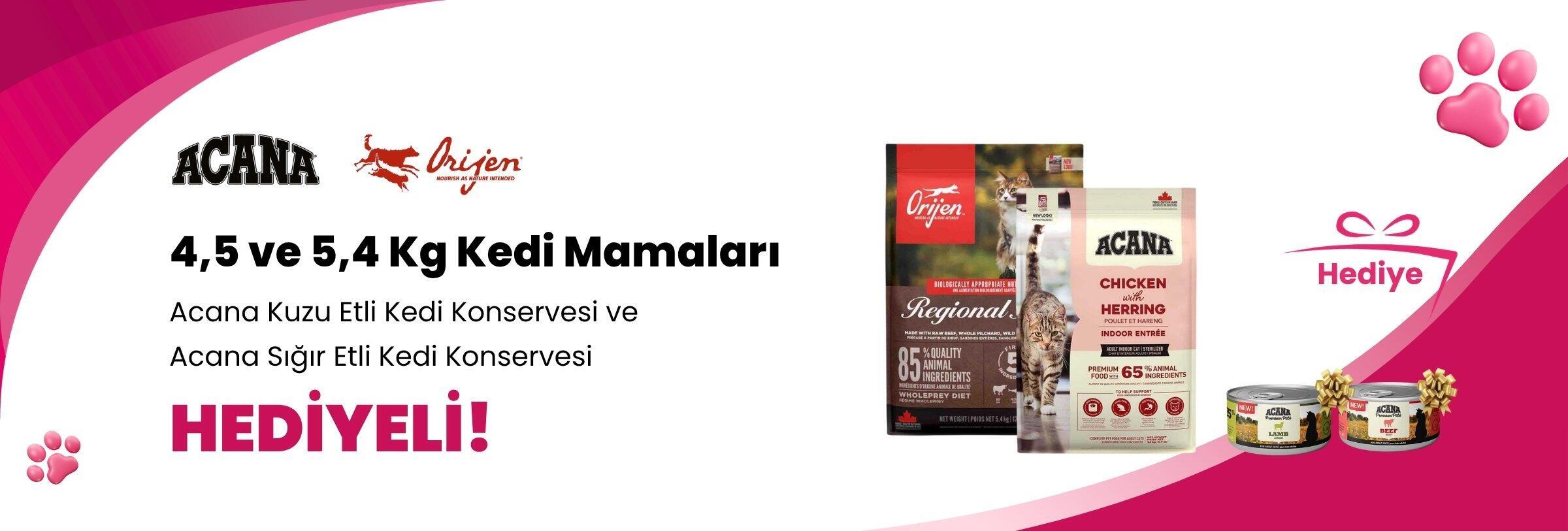 Acana ve Orijen 4,5 ve 5,4 Kg Kedi Mamalarına