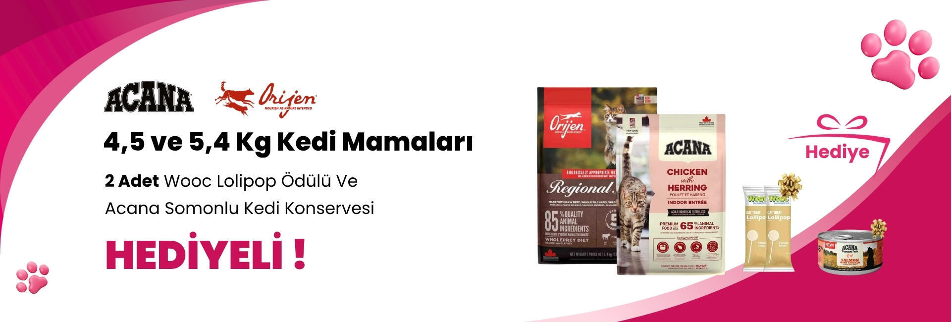 Acana ve Orijen 4,5 ve 5,4 Kg Kedi Mamalarına