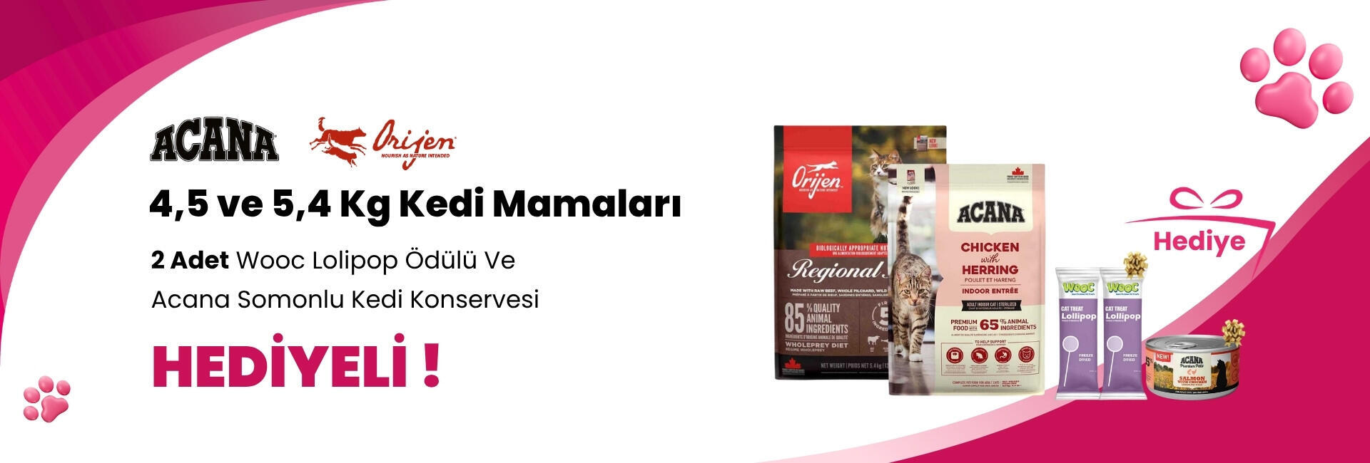 Acana ve Orijen 4,5 ve 5,4 Kg Kedi Mamalarına