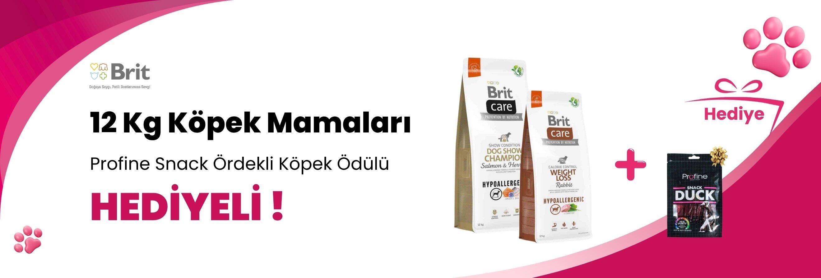 Brit Care 12 Kg Köpek Mamalarına Profine Snack Ördekli Köpek Ödülü 80 gr Hediye