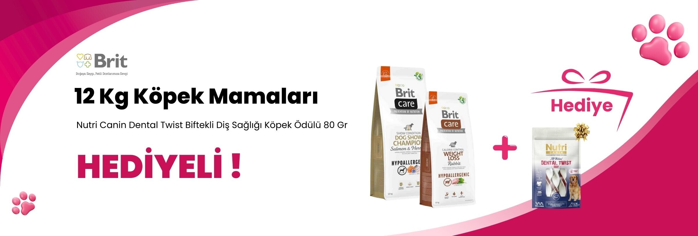 Brit Care 12 Kg Köpek Mamalarına Plaisir Pate Ezme Hindili Yetişkin Köpek Konservesi 150 gr Hediye