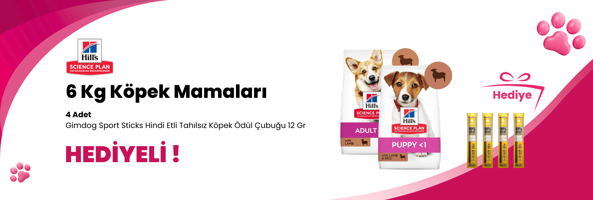 Hill's Science Plan 6 Kg Köpek Mamalarına 1 Adet Flexi New Classic İp Otomatik Köpek Gezdirme Tasması Siyah M 5 mt Hediye