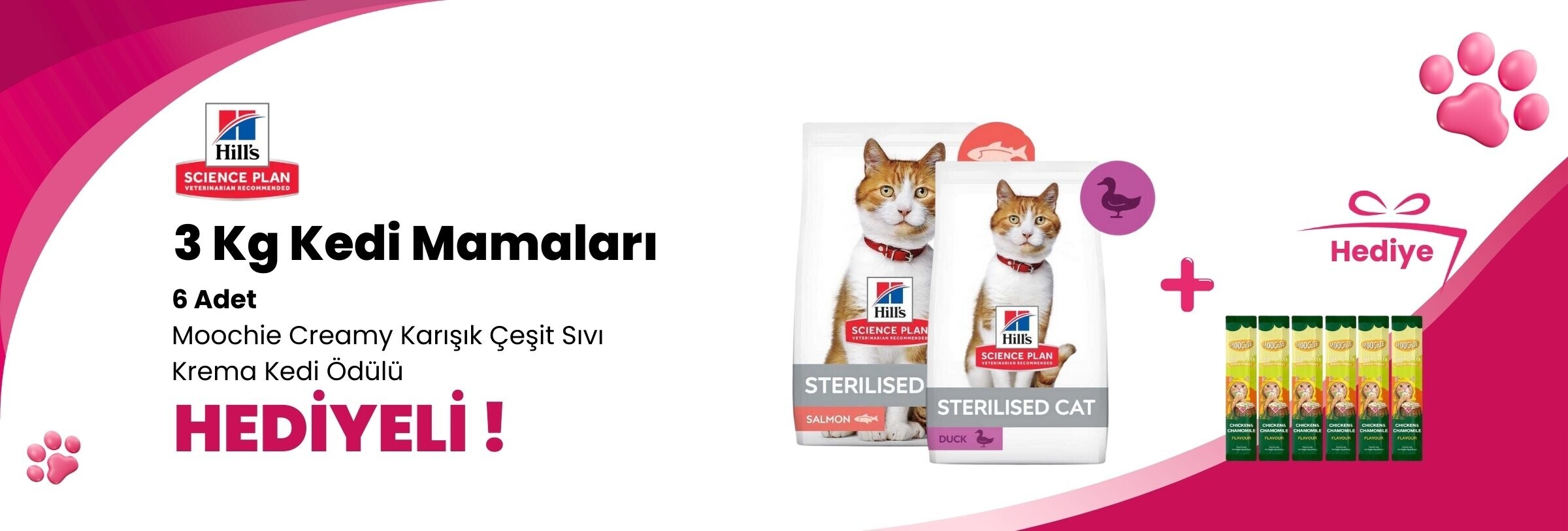Hill's Science Plan 3 Kg Kedi Mamalarına Gourmet Gold Revelations Sığır Etli Ezme Yetişkin Kedi Konservesi 2 X 57 gr Hediye