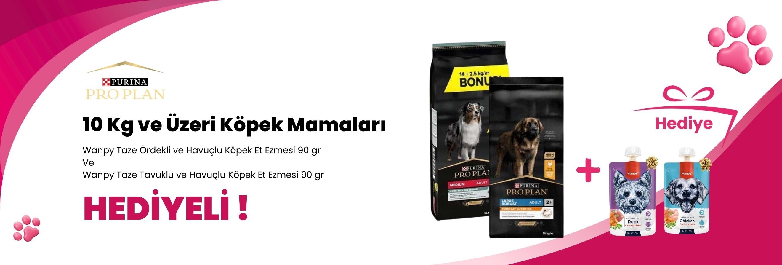 Pro Plan 10 Kg ve Üzeri Köpek Mamalarına 1 Adet Gimdog Mordimi Diş Sağlığı Destekleyici Köpek Çiğneme Kemiği 15,5 cm ve 2 Adet Gimdog Sport Sticks Hindi Etli Tahılsız Köpek Ödül Çubuğu 12 Gr Hediye