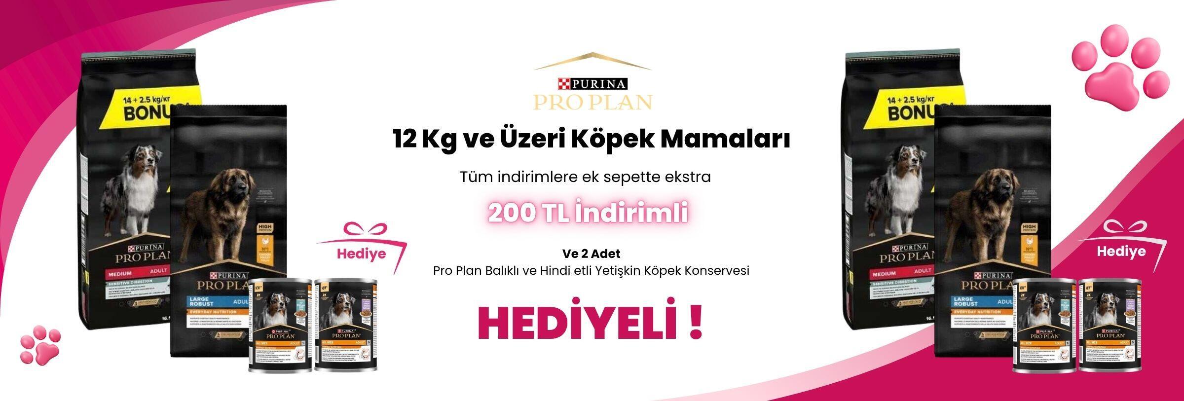 Pro Plan 12 Kg ve Üzeri Köpek Mamalarına Sepette 200TL İndirim