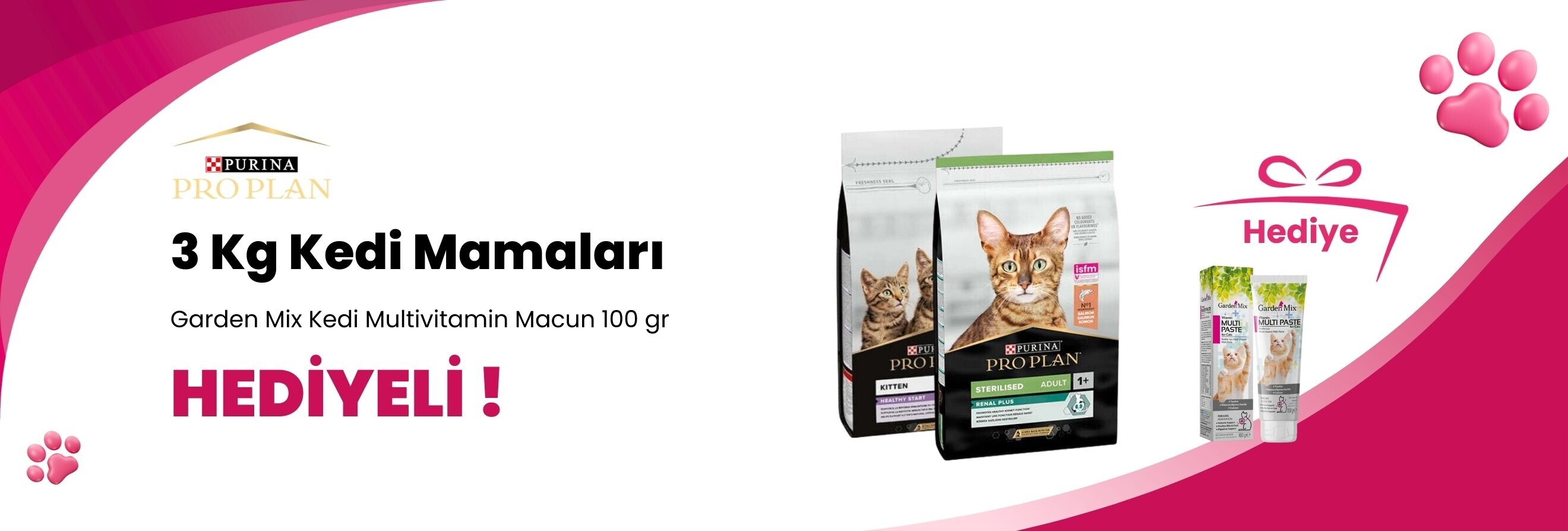 Pro Plan 3 Kg Kedi Mamalarına 2 Adet Pro Plan Feline Hydra Care Kedi Sıvı Destek Maması 85 gr Hediye