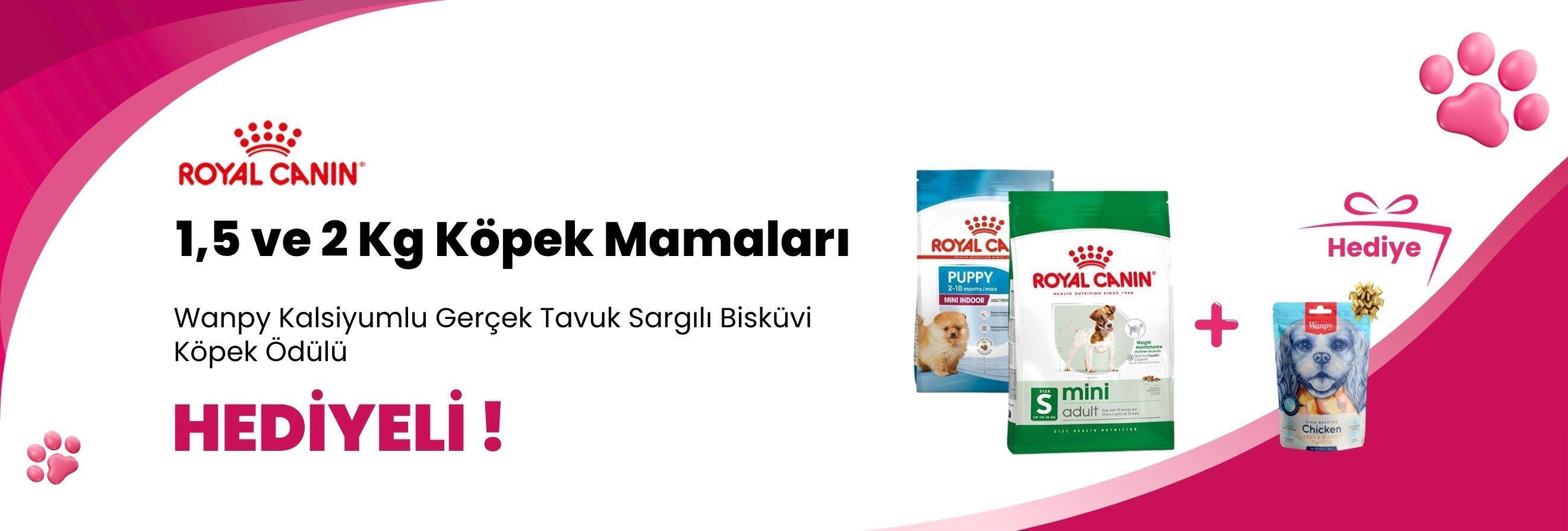Royal Canin 1,5 ve 2 Kg Köpek Mamalarına Wanpy Kalsiyumlu Gerçek Tavuk Sargılı Bisküvi Köpek Ödülü 100 gr Hediye