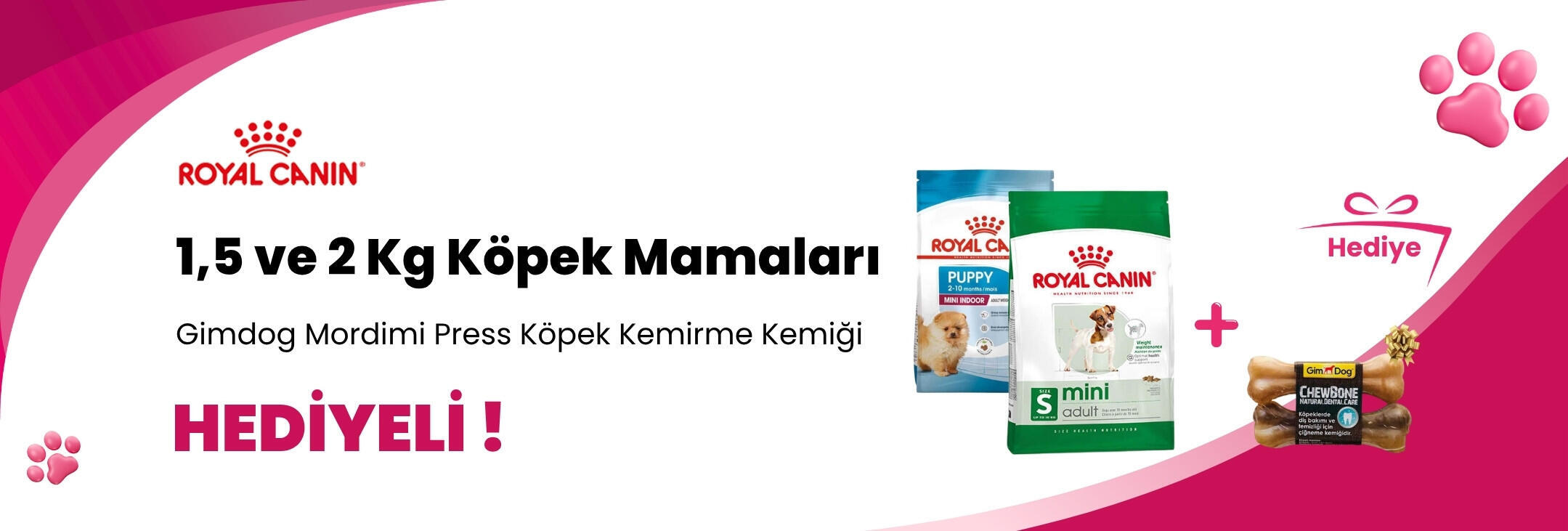 Royal Canin 1,5 ve 2 Kg Köpek Mamalarına Wanpy Kalsiyumlu Gerçek Tavuk Sargılı Bisküvi Köpek Ödülü 100 gr Hediye