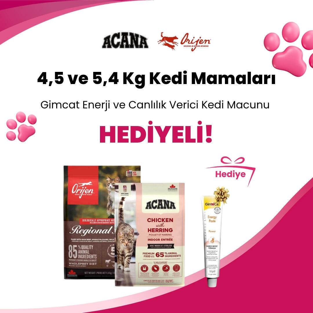 Acana ve Orijen 4,5 ve 5,4 Kg Kedi Mamalarına
