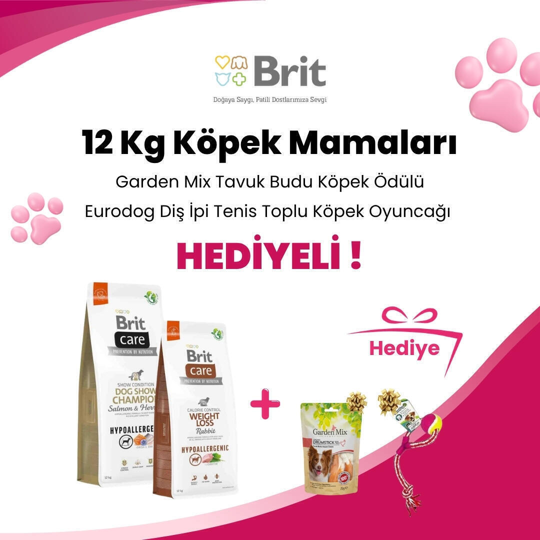 Brit Care 12 Kg Köpek Mamalarına Profine Snack Ördekli Köpek Ödülü 80 gr Hediye