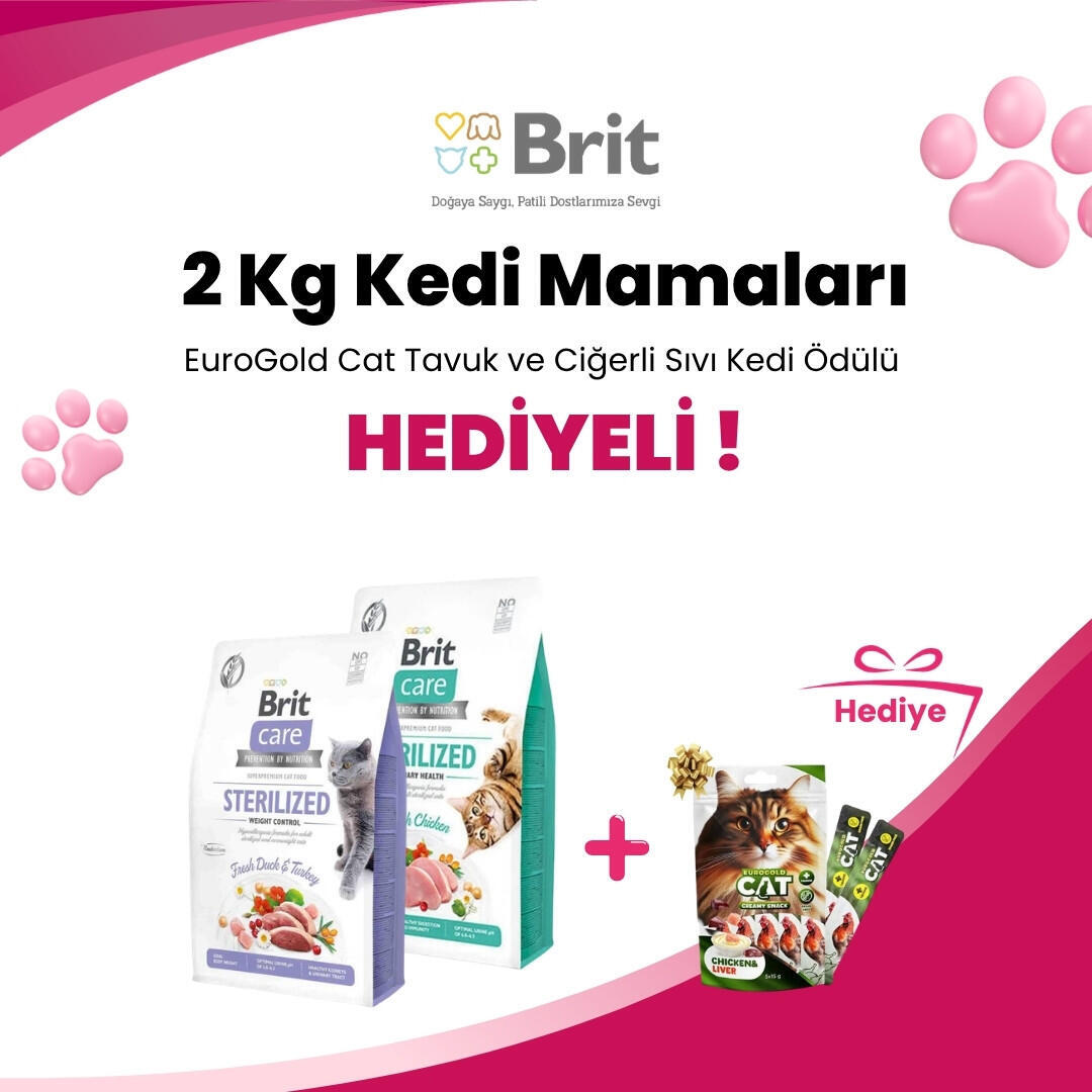 Brit Care 2 Kg Kedi Mamalarına Gourmet Gold Revelations Sığır Etli Ezme Yetişkin Kedi Konservesi 2 X 57 gr Hediye