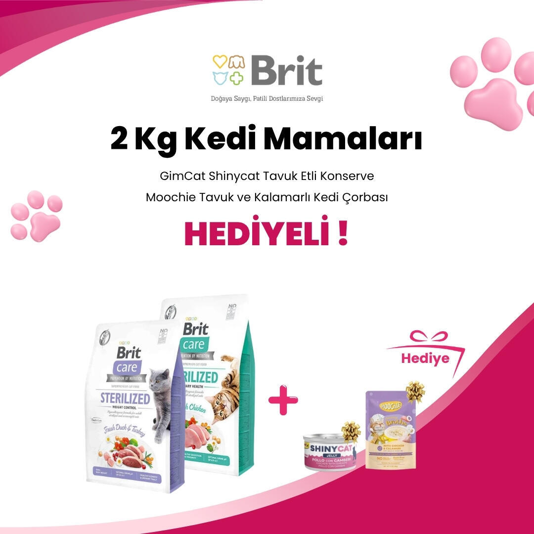 Brit Care 2 Kg Kedi Mamalarına Gourmet Gold Revelations Sığır Etli Ezme Yetişkin Kedi Konservesi 2 X 57 gr Hediye