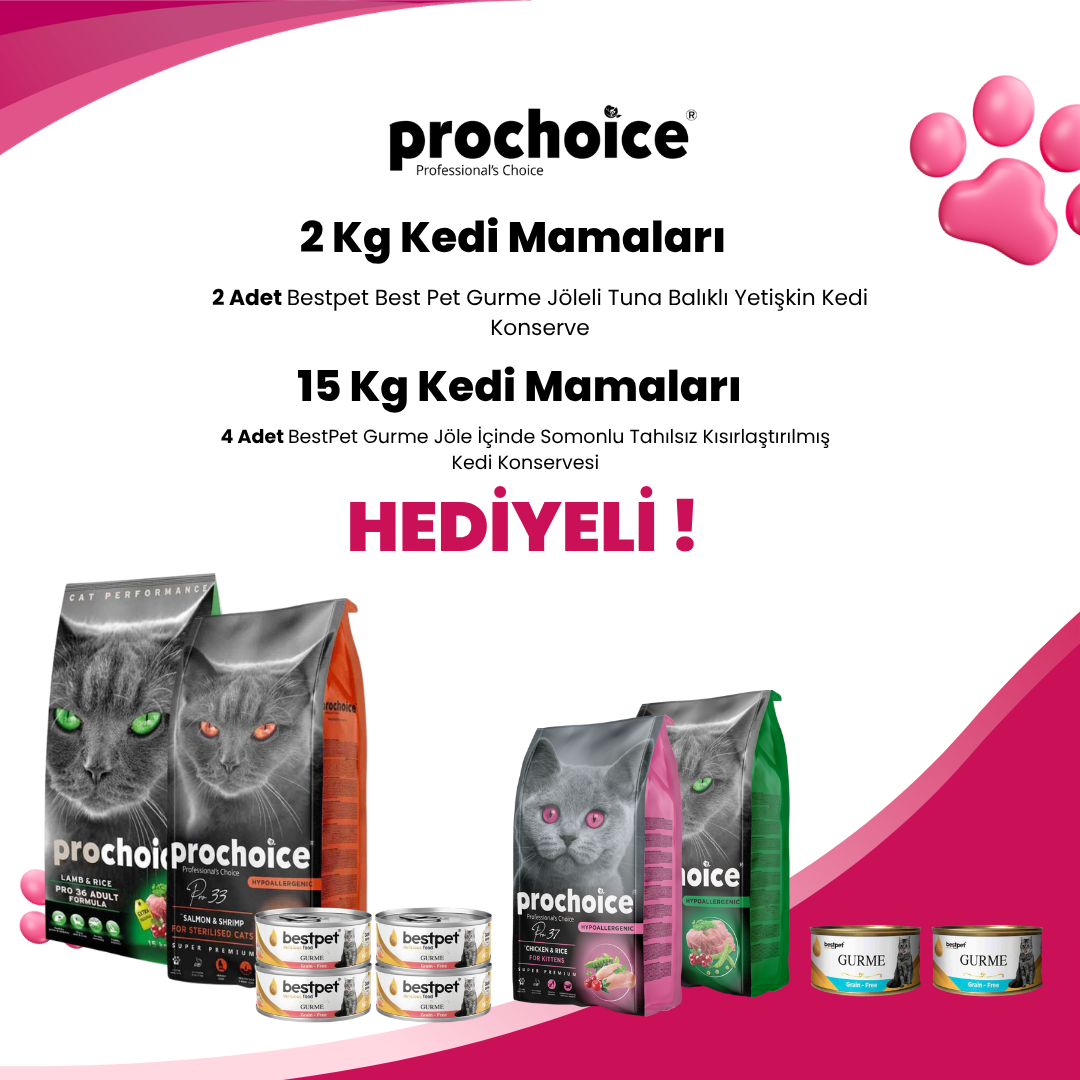 ProChoice 2 ve 15 Kg Kedi Mamaları