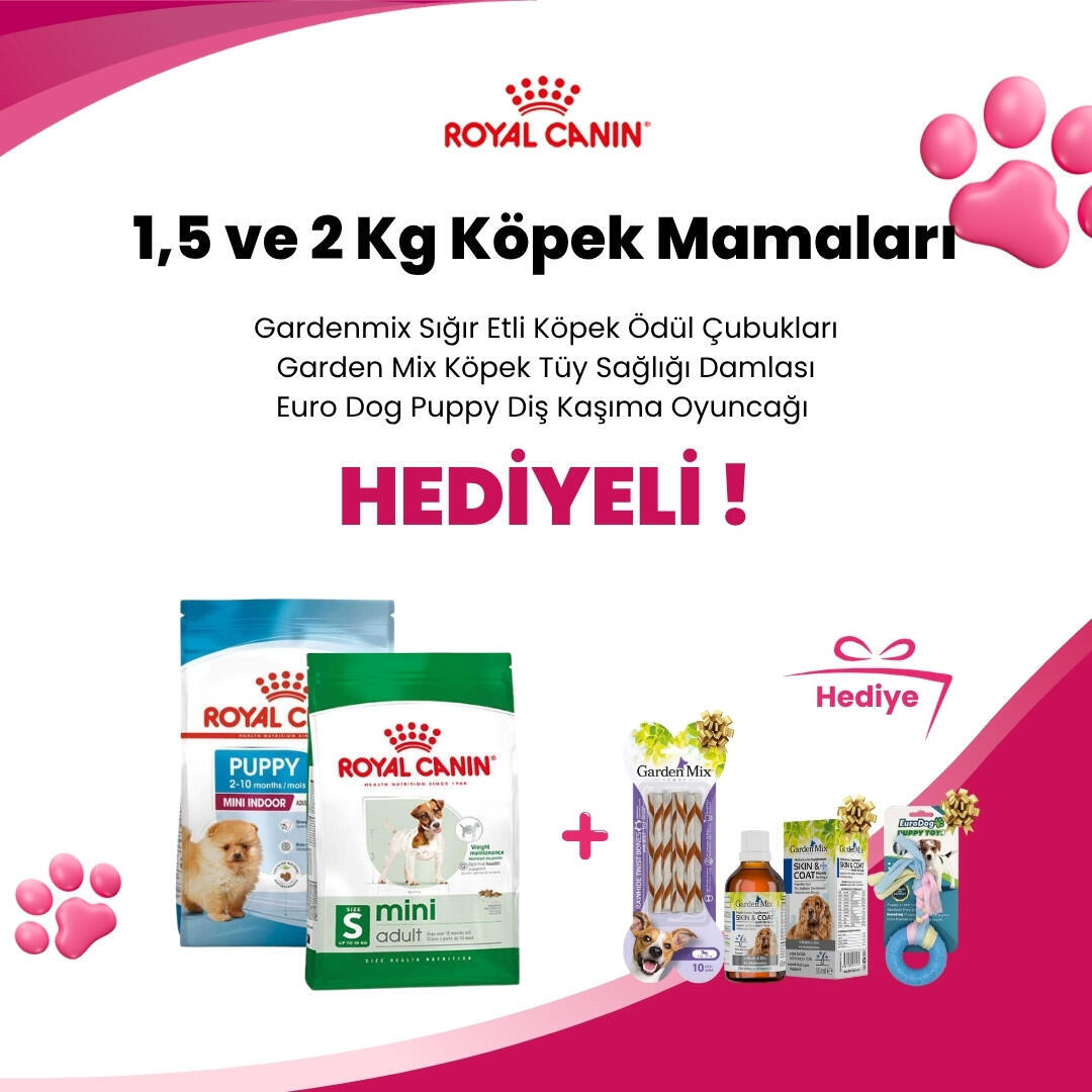 Royal Canin 1,5 ve 2 Kg Köpek Mamalarına Wanpy Kalsiyumlu Gerçek Tavuk Sargılı Bisküvi Köpek Ödülü 100 gr Hediye