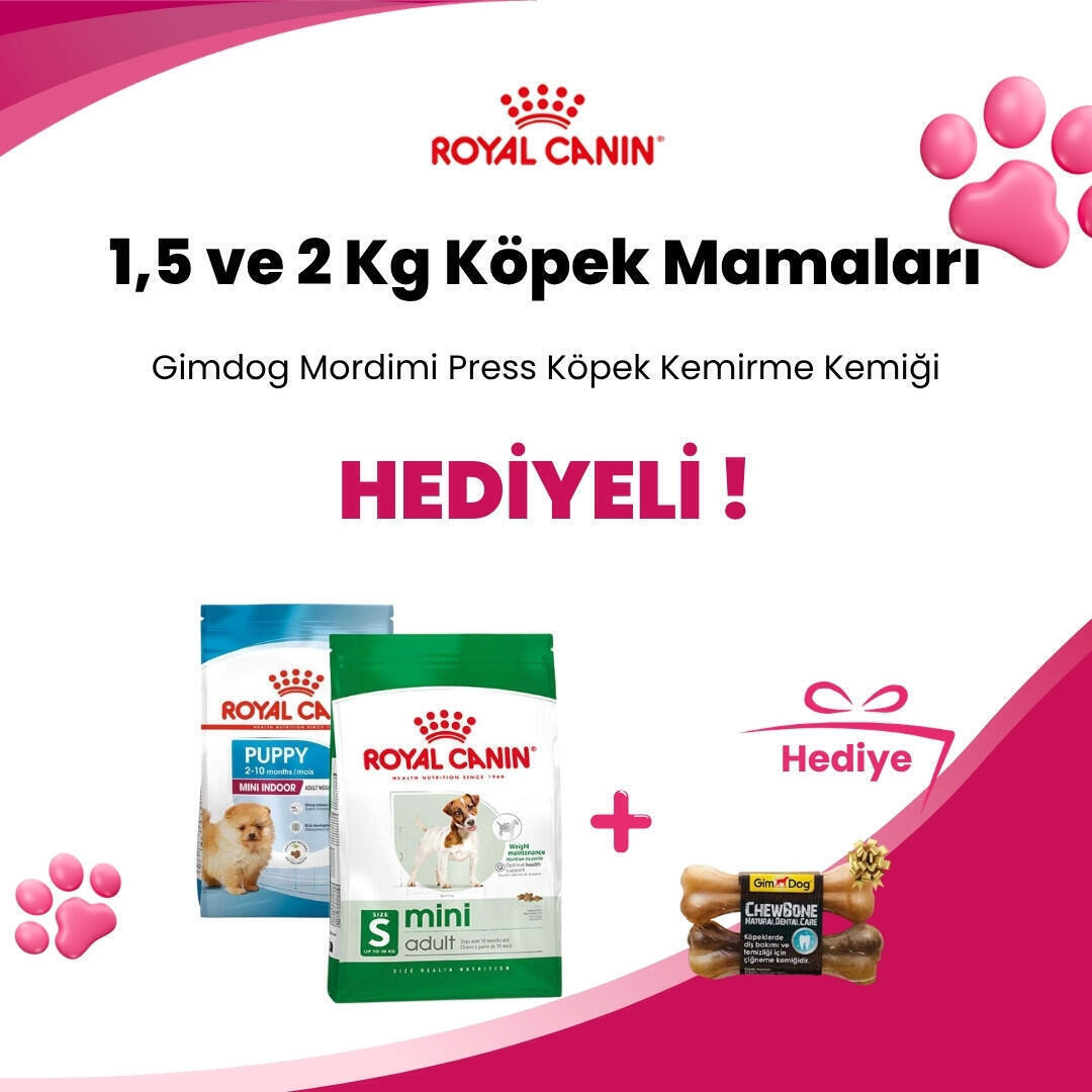 Royal Canin 1,5 ve 2 Kg Köpek Mamalarına Wanpy Kalsiyumlu Gerçek Tavuk Sargılı Bisküvi Köpek Ödülü 100 gr Hediye