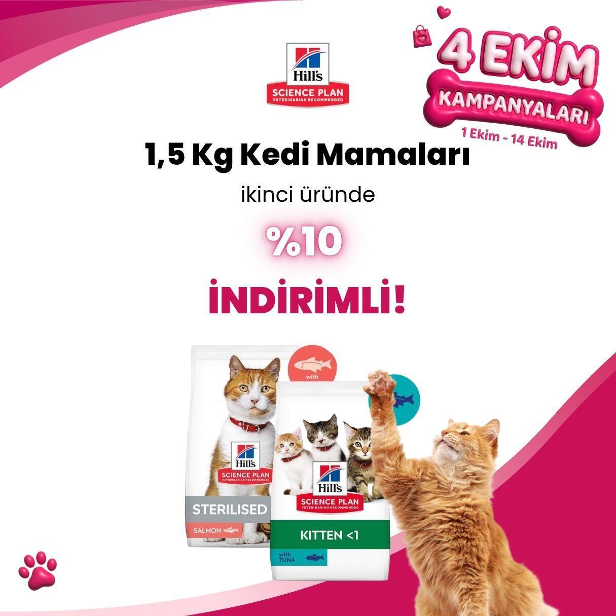 Hill's Science Plan 1,5 Kg Kedi Mamalarına 2. Ürüne %10 İndirim