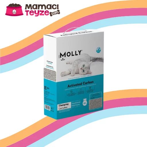 Molly Aktif Karbonlu Topaklanan Kedi Kumu 10 Lt