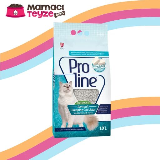 Proline Marsilya Sabun Kokulu İnce Taneli Topaklanan Bentonit Kedi Kumu 10 lt