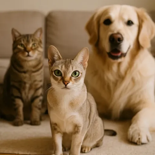 singapura kedisi kedi ve köpek gibi diğer hayvanlar ile