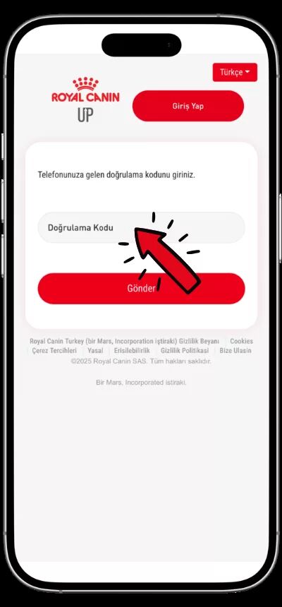 Adım 5 — SMS doğrulama
