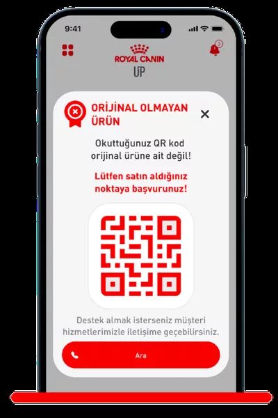 Geçersiz kod — kırmızı hata ekranı