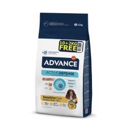 Advance Sensitive Deri ve Tüy Sağlığı Özel Somonlu Orta ve Büyük Irk Yetişkin Köpek Maması 10 Kg + 2 Kg Hediyeli - Advance