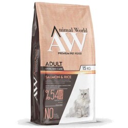Animal World Somonlu Kısırlaştırılmış Yetişkin Kedi Maması 15 kg - Animal World