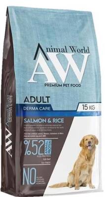 Animal World Somonlu Orta ve Büyük Yetişkin Irk Köpek Maması 15 kg - 1